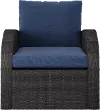 Brisbane Navy Blue Outdoor Wicker Chair