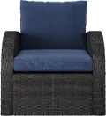 Brisbane Navy Blue Outdoor Wicker Chair