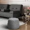 Grant Gray Round Ottoman