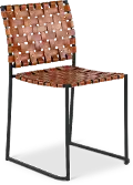 Finley Veracruz Brown Leather and Iron Dining Chair