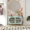 Luna Sky Blue Metal Accent Cabinet