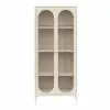 Luna Parchment Cream Metal Tall Accent Cabinet