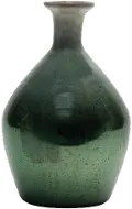 9.5 Inch Green Glass Vase