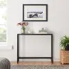 CM9597 Darrin Short Black Console Table with Mirrored Top