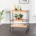 HZ1167040 Claverdon Light Brown Rolling Bar Cart