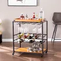 HZ2020 Mayson Wood & Metal Mobile Bar Cart