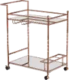 HZ3585 Ivers Rose Gold Metal Mirrored Bar Cart