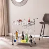 HZ3586 Ivers Chrome Metal Mirrored Bar Cart