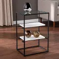OC1098306 Paignton Black & White Glass-Top End Table