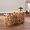 OC1153604 Davari Water Hyacinth Round Accent Tables – Set of 2