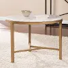 OC1748 Garza Marble & Champagne Round Coffee Table