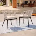 OD1086108 Melilani Outdoor Wicker Chairs with Cushions – Set of 2