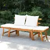 OD1089109 Holly & Martin Dolavon Outdoor Convertible Lounge Chair with White Cushions