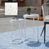 OD1089804 Vicanno White Terrazzo Outdoor Nesting Tables, Set of 2