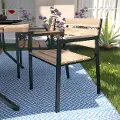 OD1132308 Standlake Set of 2 Wood Slatted Outdoor Chairs