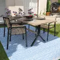 OD113235 Standlake Outdoor Wood Dining Set with Chairs - 5pc
