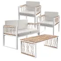 OD114074 Wallmond White 4 Piece Outdoor Seating Set