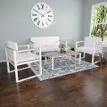 OD114074 Wallmond White Outdoor 4 Piece Seating Set