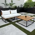 OD11721CL Taradale Outdoor Coffee Table and Modular Loveseat Set