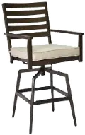 Adeline Cream Swivel Outdoor Bar Stool