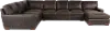 Mayfair Java Brown Leather 4 Piece Sectional