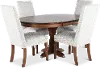 Mary Brown and Beige 5 Piece Dining Set