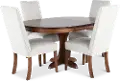 Mary Brown and Beige 5 Piece Dining Set