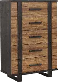 Gildone Natural and Dark Brown Chest of Drawers