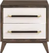Sophia Walnut Brown and White Nightstand