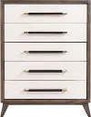 Sophia Walnut Brown and White Chest of Drawers