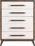 Sophia Walnut Brown and White Chest of Drawers