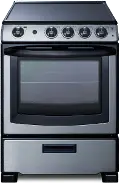 Summit 2.9 cu ft Electric Range - Stainless Steel 24 Inch