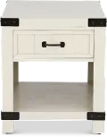 White River White Single Drawer End Table