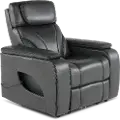 Arya Gray Power Recliner with Power Headrests and Massage