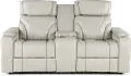 Arya Putty Power Reclining Loveseat with Power Headrests, Massage and Console