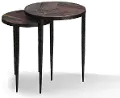 Upton Rustic Brown Nesting Chairside Table