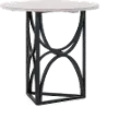 Aldean Black and White Chairside Table