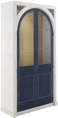 Aldean Slate Blue and White Alcove China Cabinet