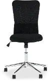 Chrome Plated Black Mesh Armless Office Chair
