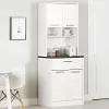 14423 Myro Black and White Pantry Cabinet - South Shore