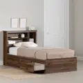 15486 Yodi Walnut Twin Storage Bed with Headboard - South Shore