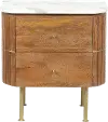 77227 Myles Modern Marble and Wood End Table