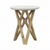 77258 Zion Marble and Mango Wood End Table