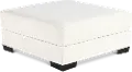 HANSEL*TRIBECA FOAM/OTT/SNOW Hansel White Ottoman with Crypton Home Fabric