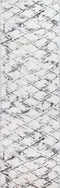 C190-IVGY-2.6X8-CA105 Ziyad Carlyle Gray Runner Rug