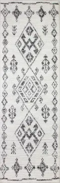M133-IV-2.6X8-BN24 Marrakesh July Wool Hand Knotted Ivory Runner Rug