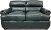 Hunter Green Leather Loveseat