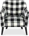 Sandra Black and White Gingham Accent Chair