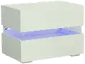 Dreamy White Nightstand with LED Light