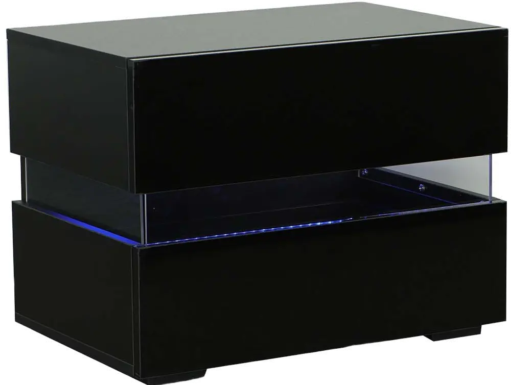Dreamy Black Nightstand with LED Light-1